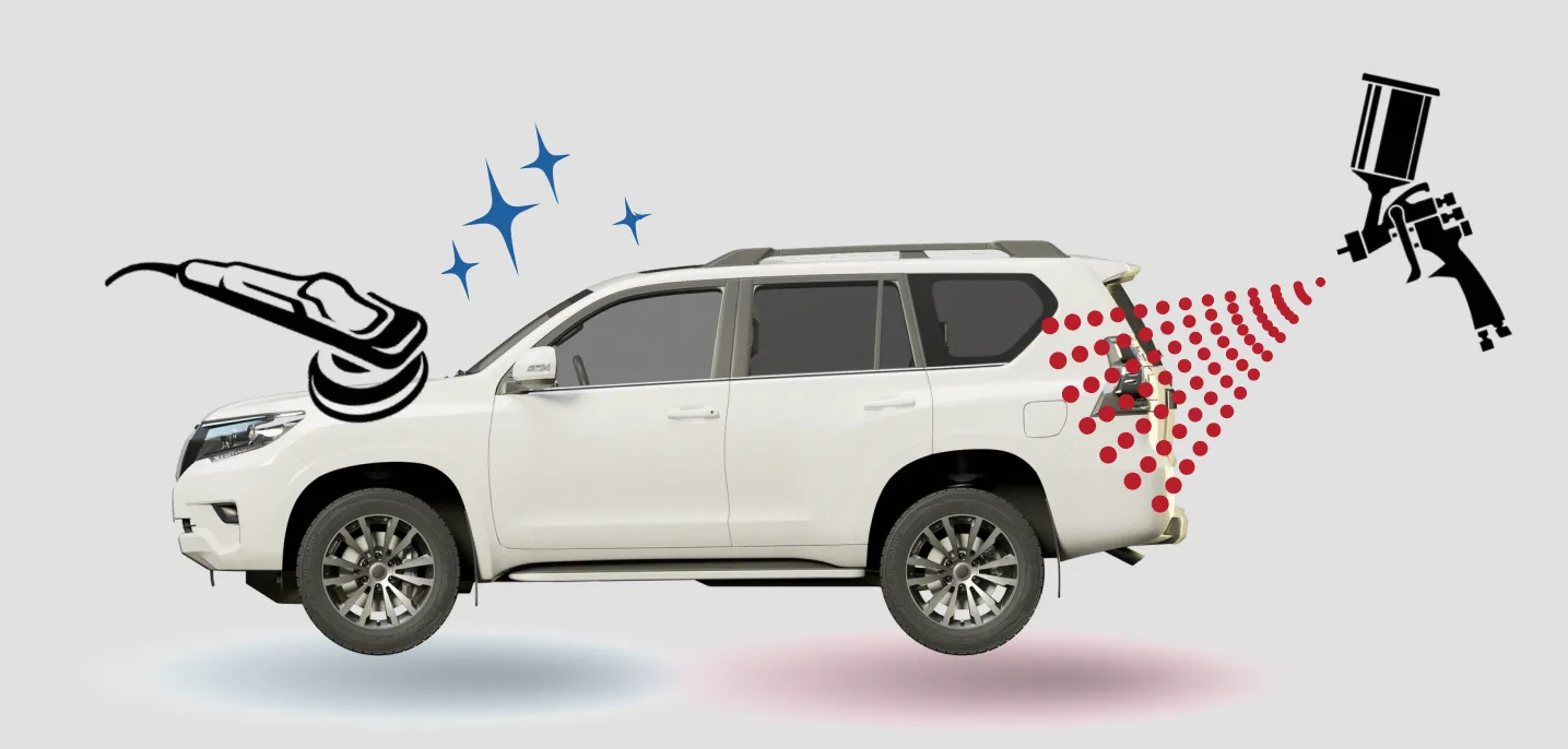 白いSUVの車の写真